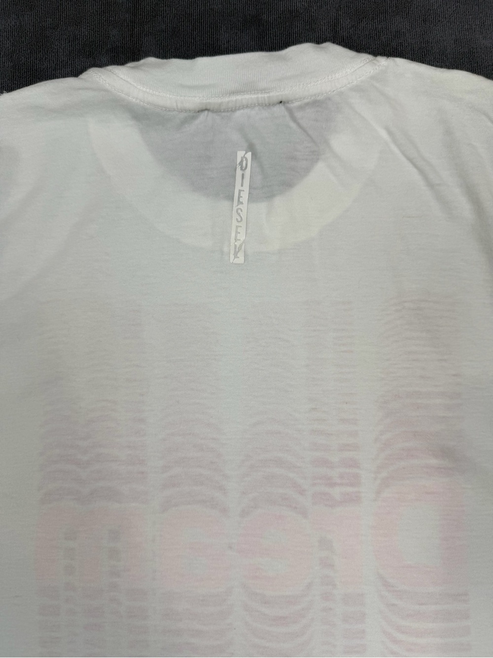 Diesel White Tee with Pink Gradient "Dream" Graphic - Picture 5 of 5